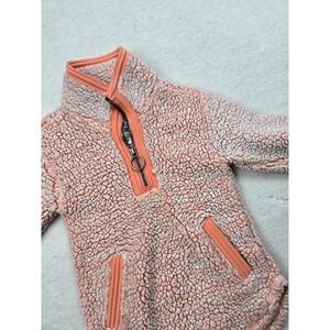 Cuddly Sherpa Fleece Pullover Jacket Orange Kids‎ Size 4